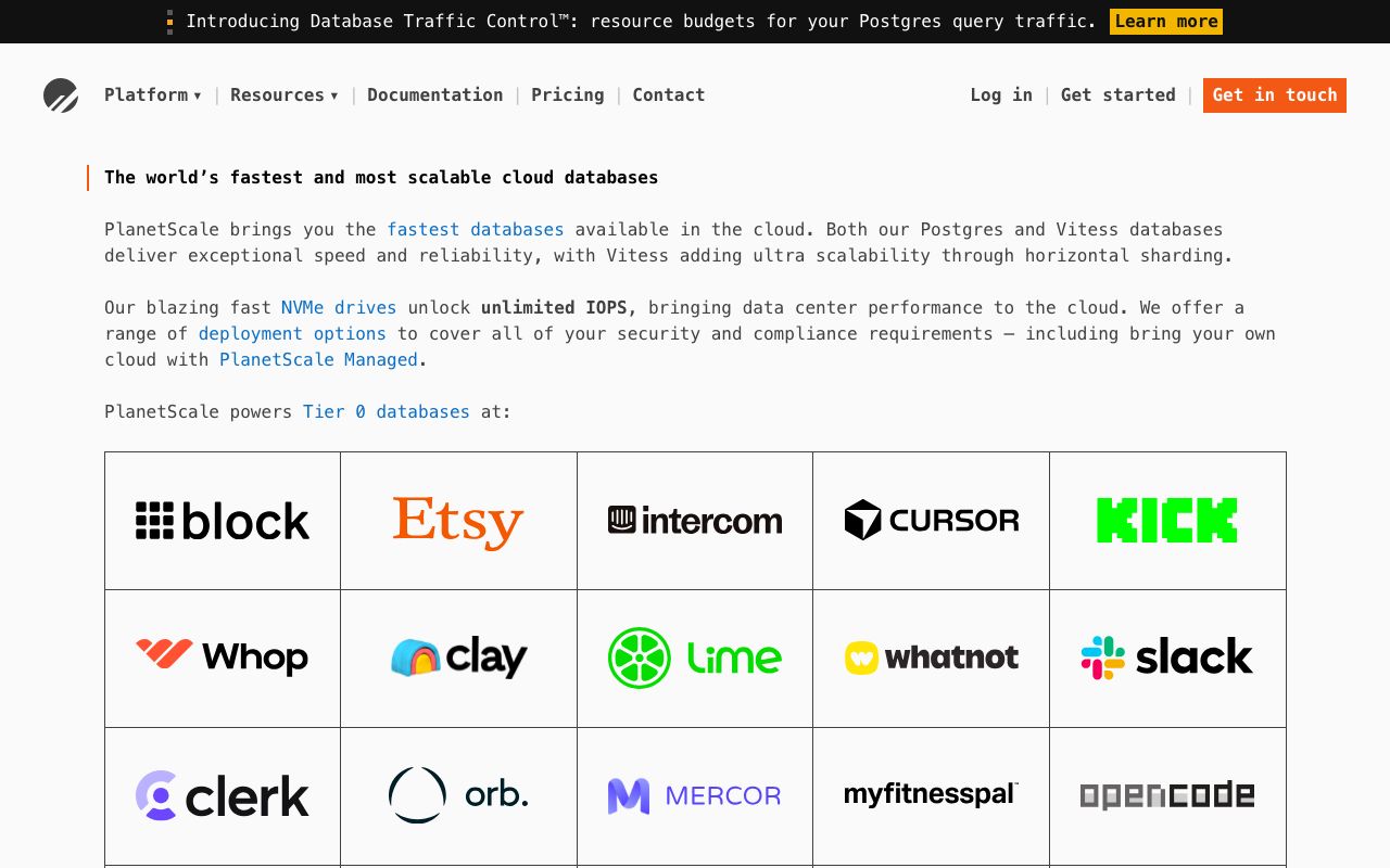 PlanetScale screenshot